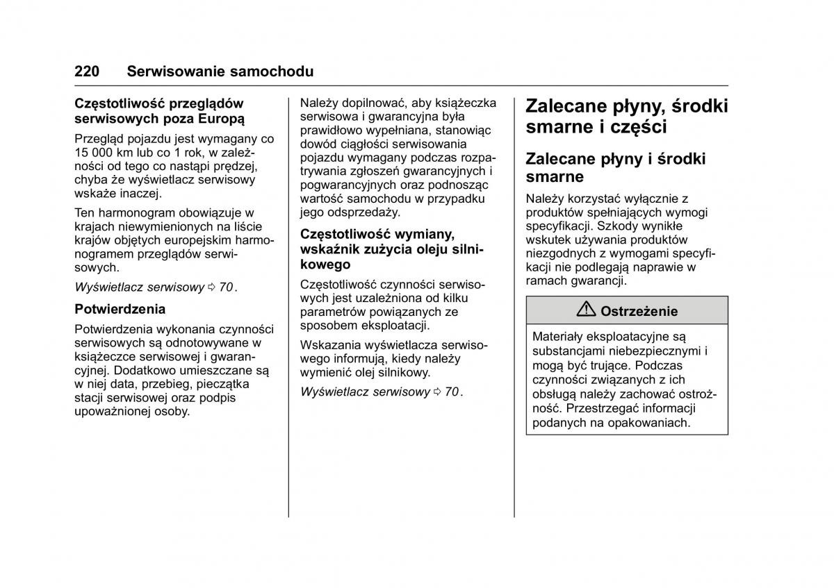 Opel Karl instrukcja obslugi / page 221