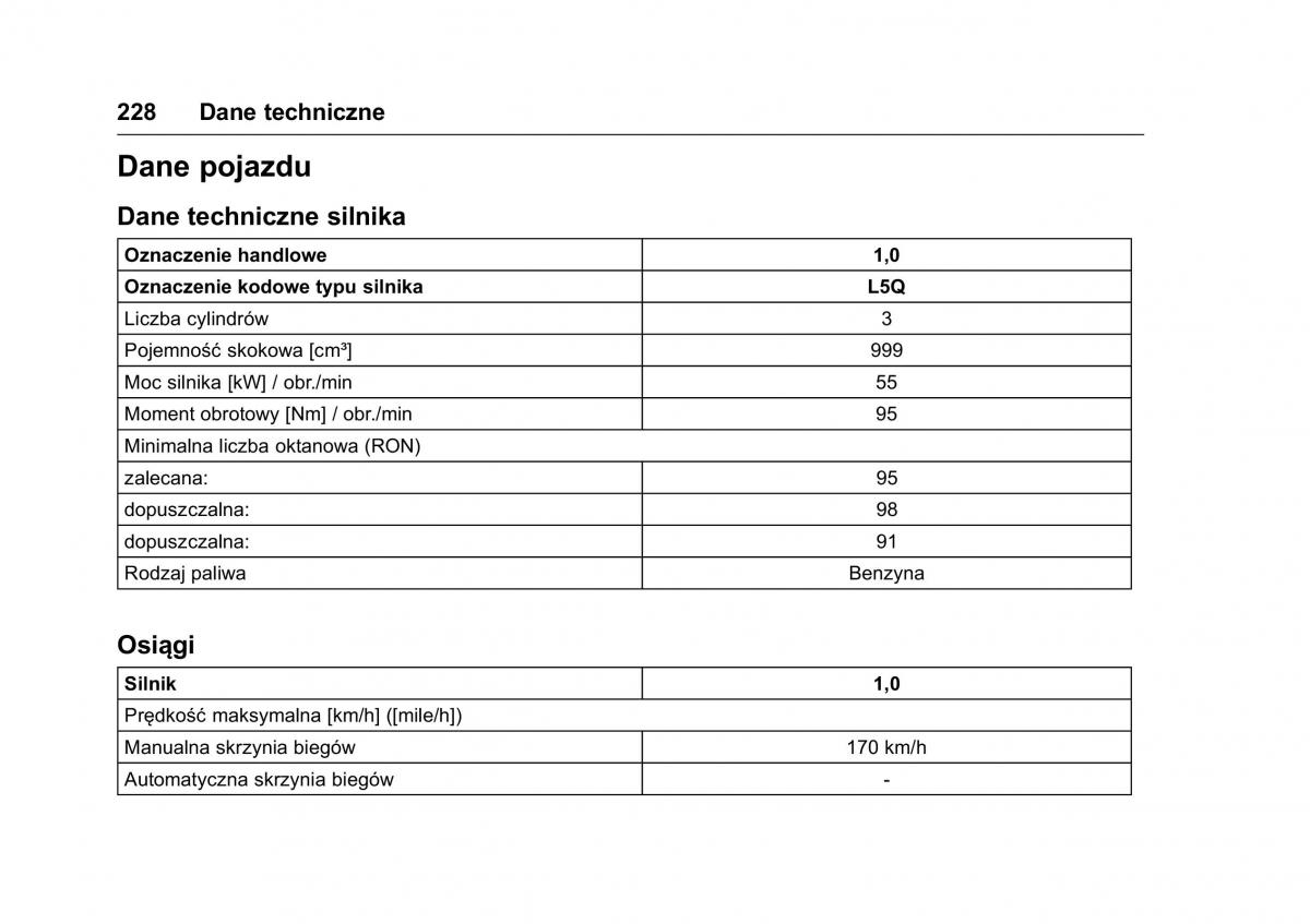 Opel Karl instrukcja obslugi / page 229