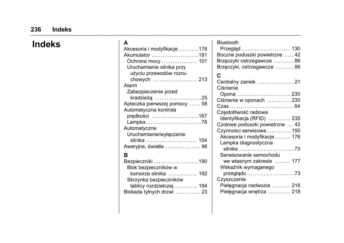 Opel Karl instrukcja obslugi / page 237