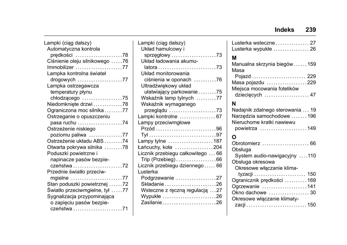 Opel Karl instrukcja obslugi / page 240