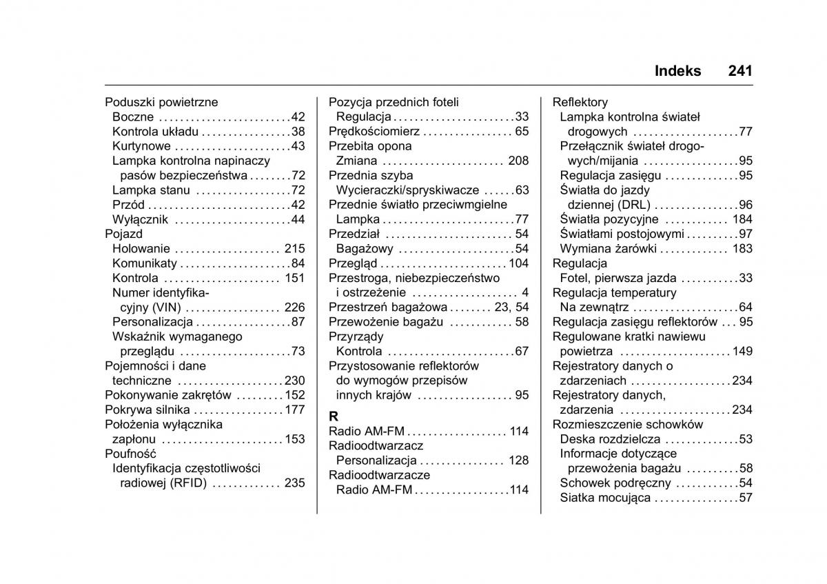 Opel Karl instrukcja obslugi / page 242