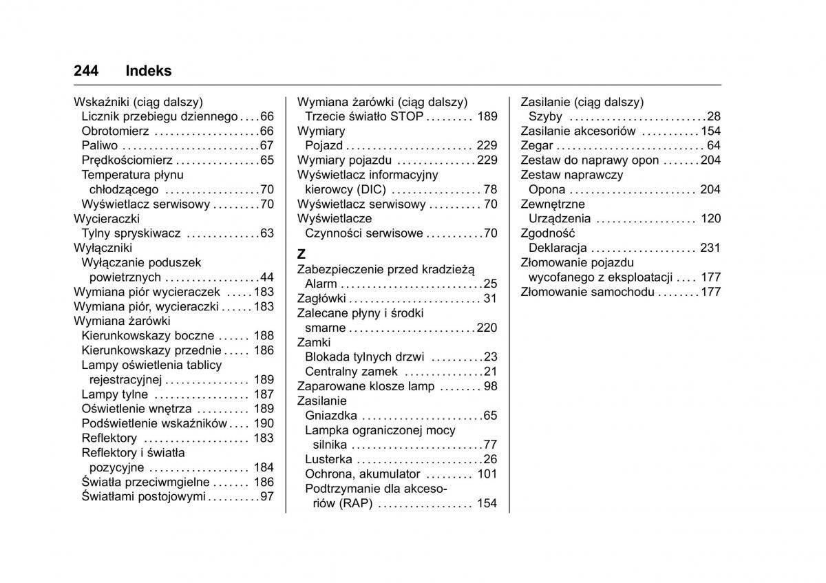 Opel Karl instrukcja obslugi / page 245