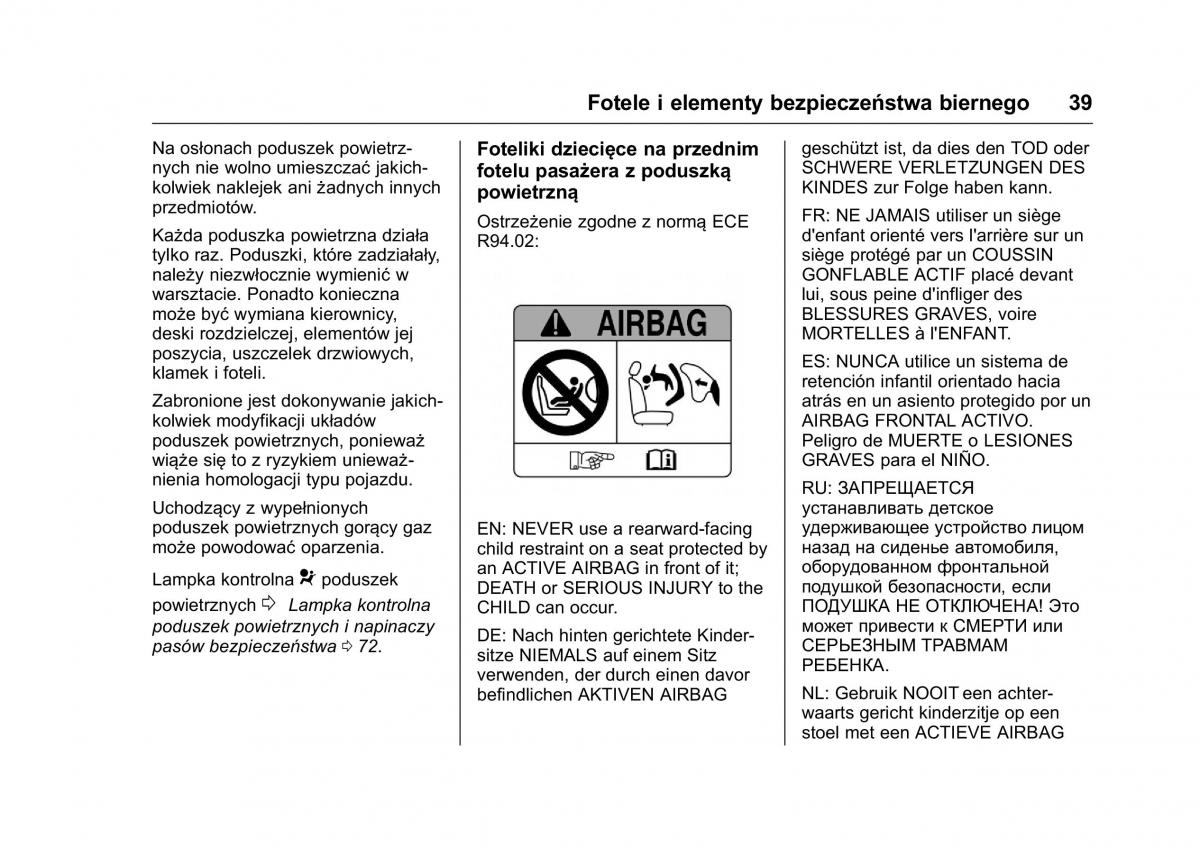 Opel Karl instrukcja obslugi / page 40