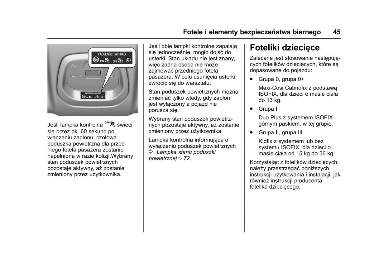 Opel Karl instrukcja obslugi / page 46