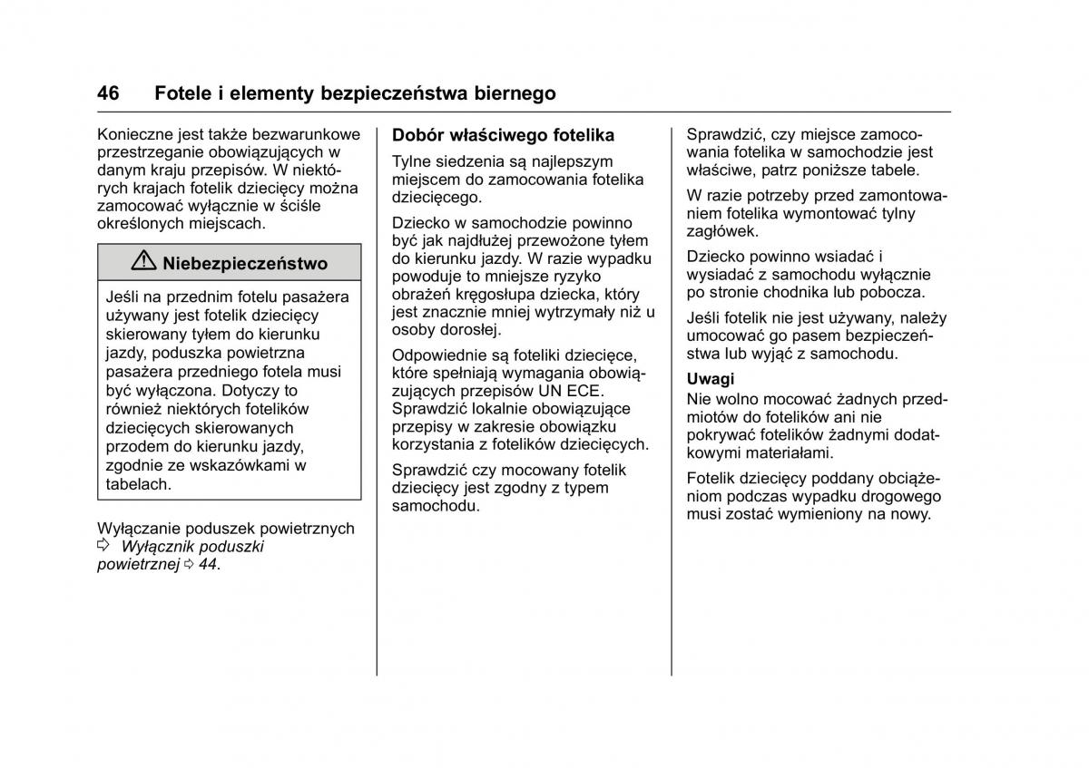 Opel Karl instrukcja obslugi / page 47