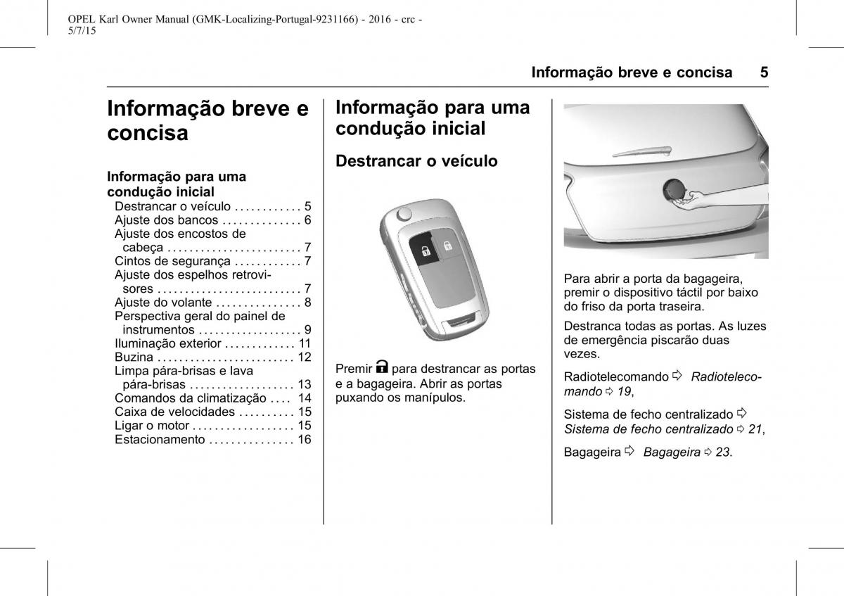 Opel Karl manual del propietario / page 6