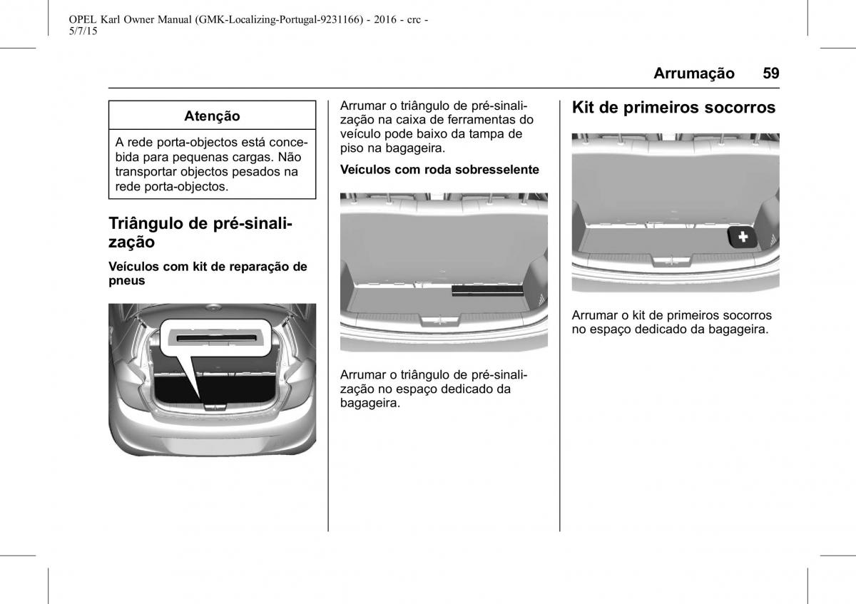 Opel Karl manual del propietario / page 60