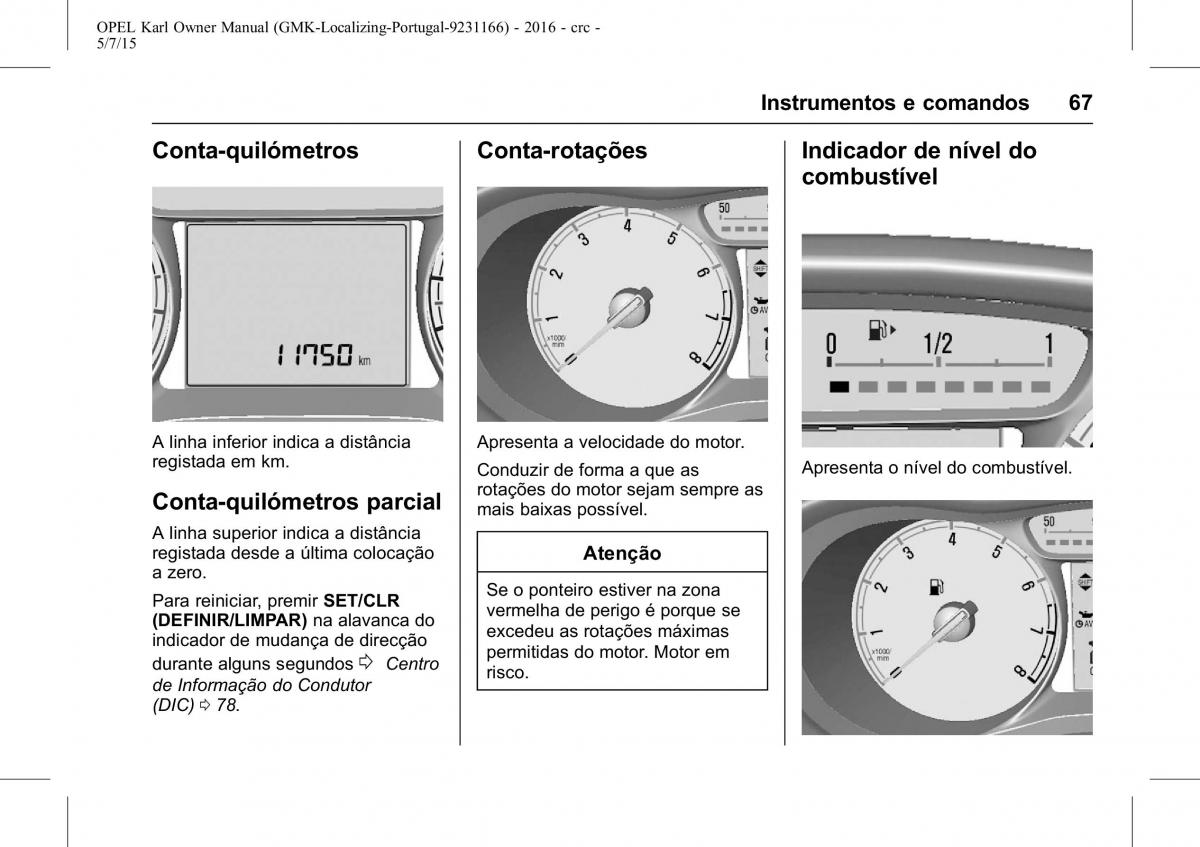 Opel Karl manual del propietario / page 68