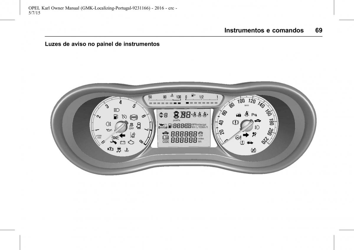 Opel Karl manual del propietario / page 70