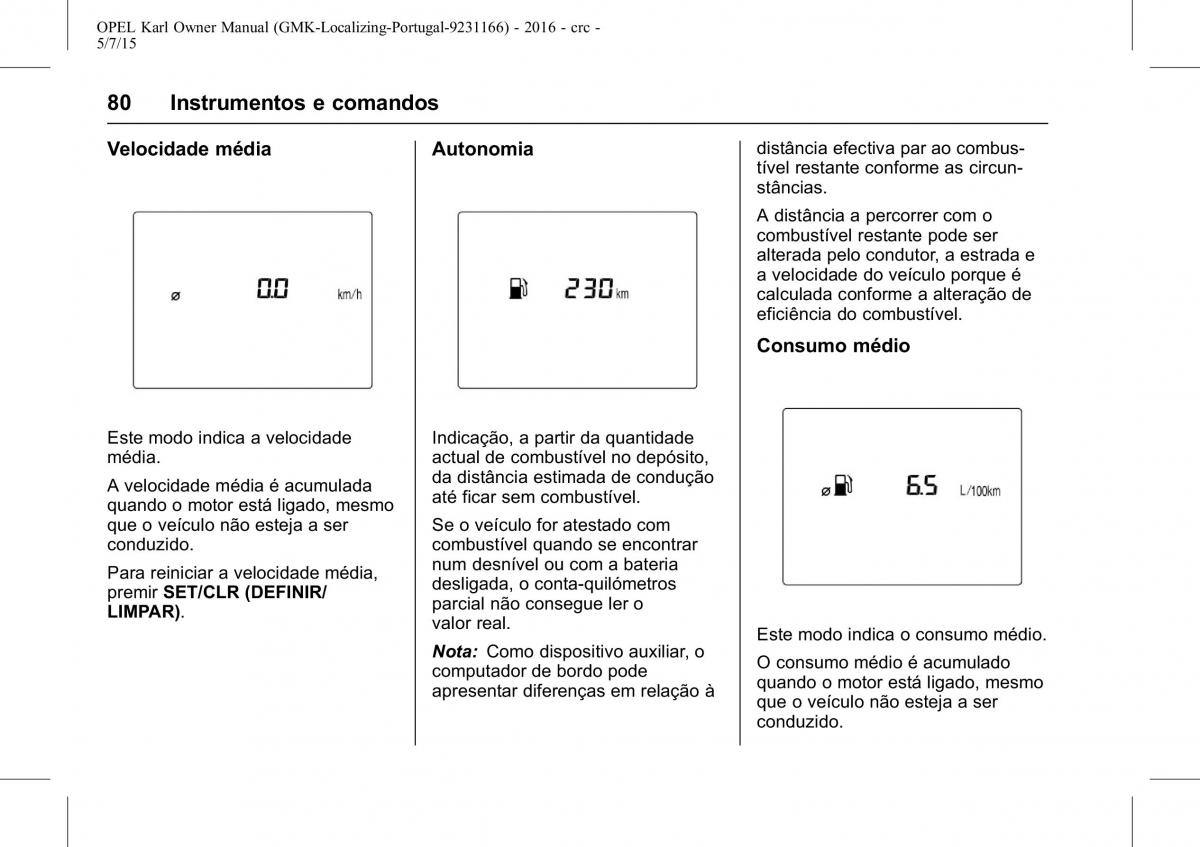 Opel Karl manual del propietario / page 81