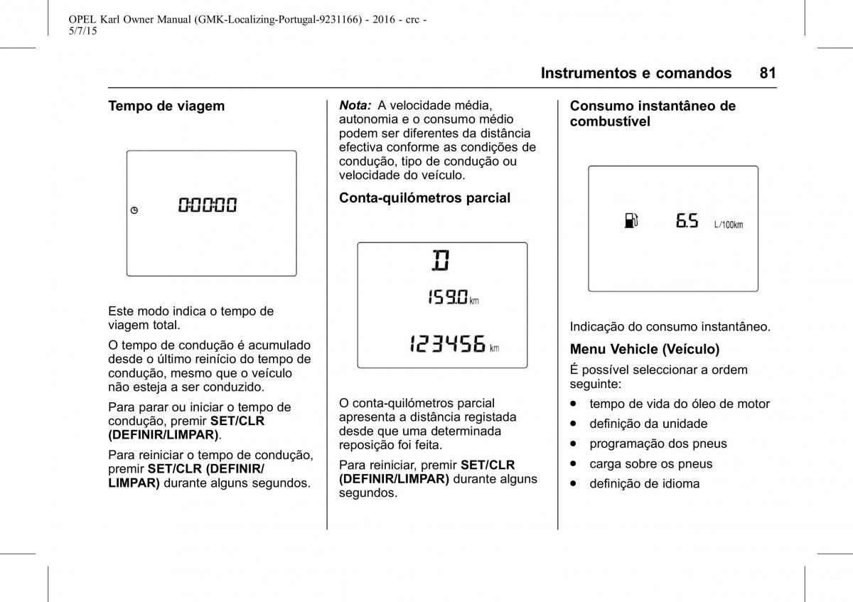 Opel Karl manual del propietario / page 82