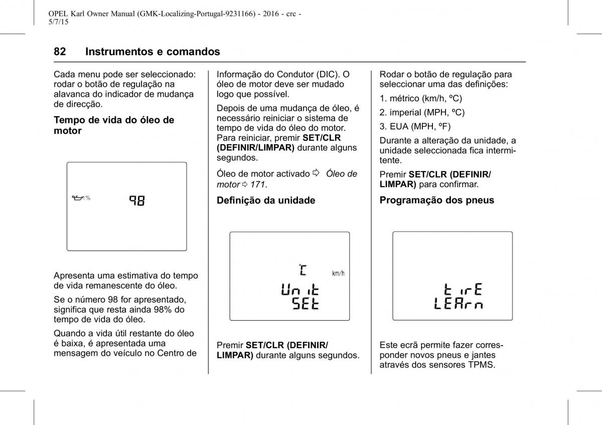 Opel Karl manual del propietario / page 83