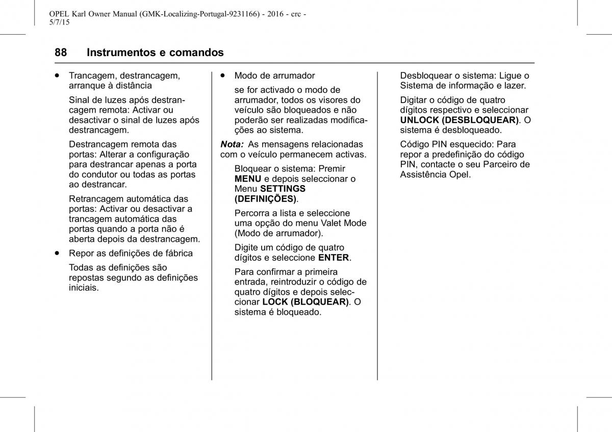 Opel Karl manual del propietario / page 89