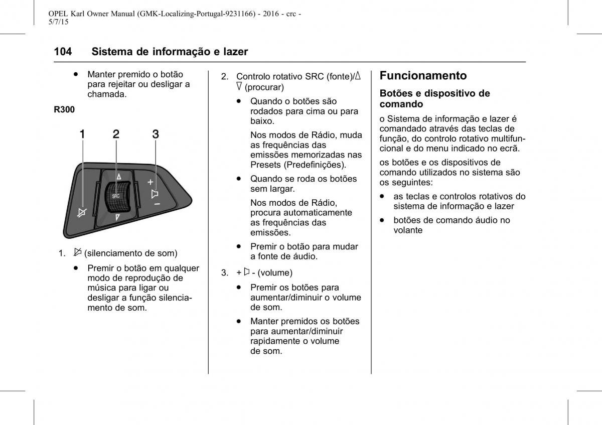 Opel Karl manual del propietario / page 105