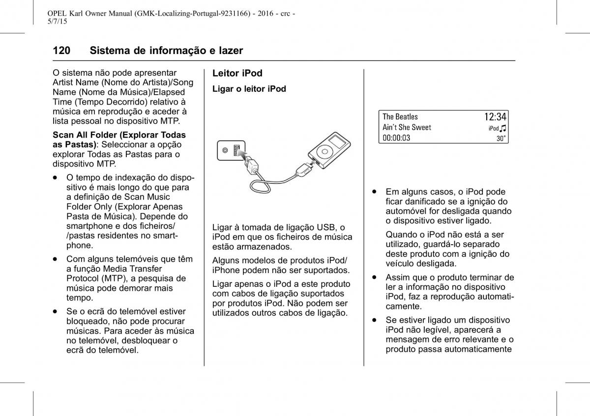 Opel Karl manual del propietario / page 121