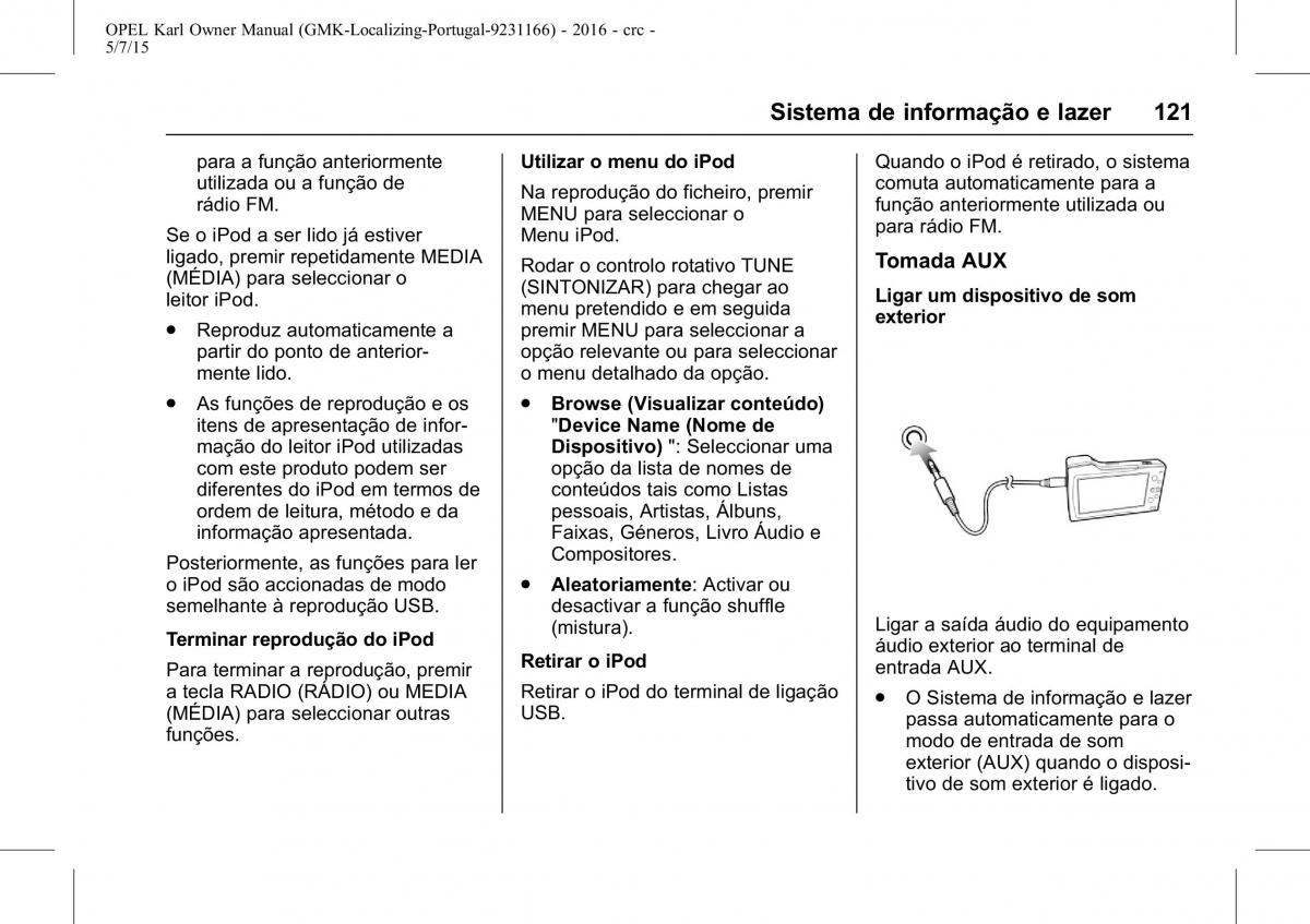 Opel Karl manual del propietario / page 122