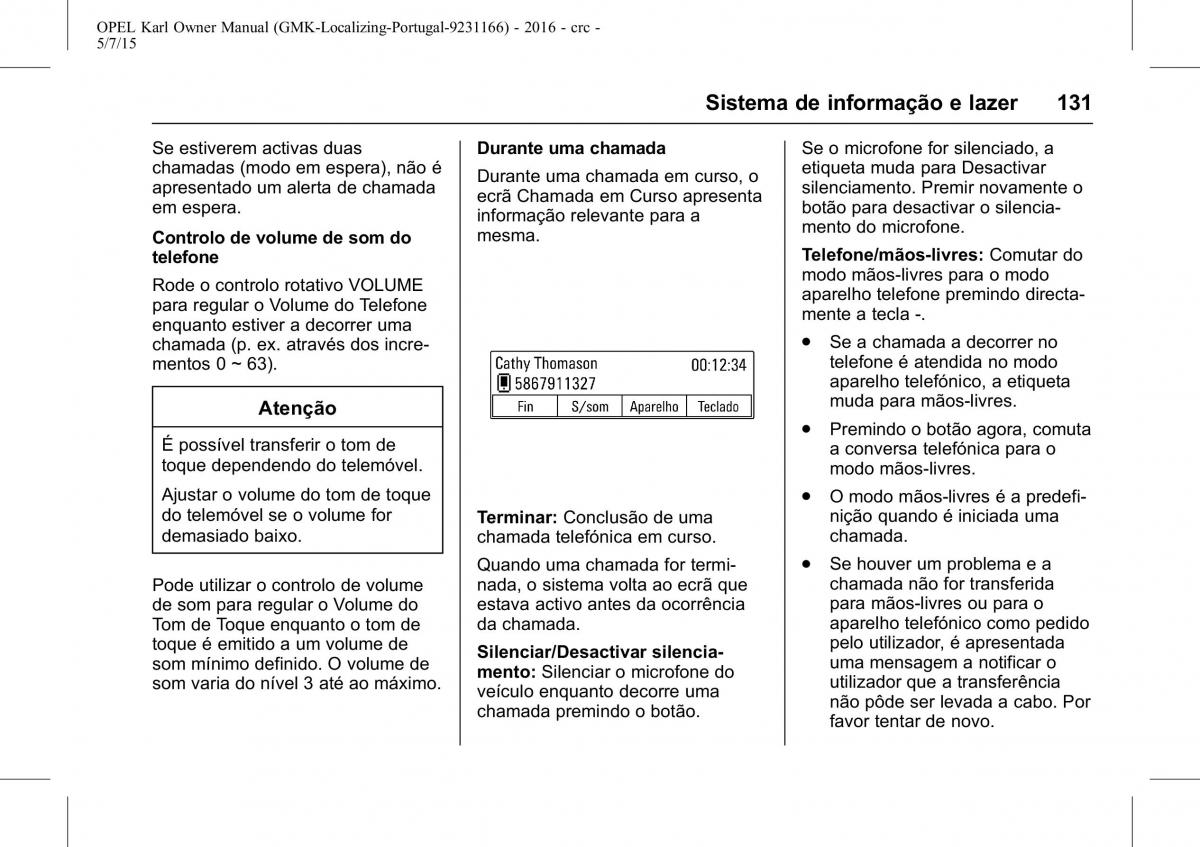 Opel Karl manual del propietario / page 132