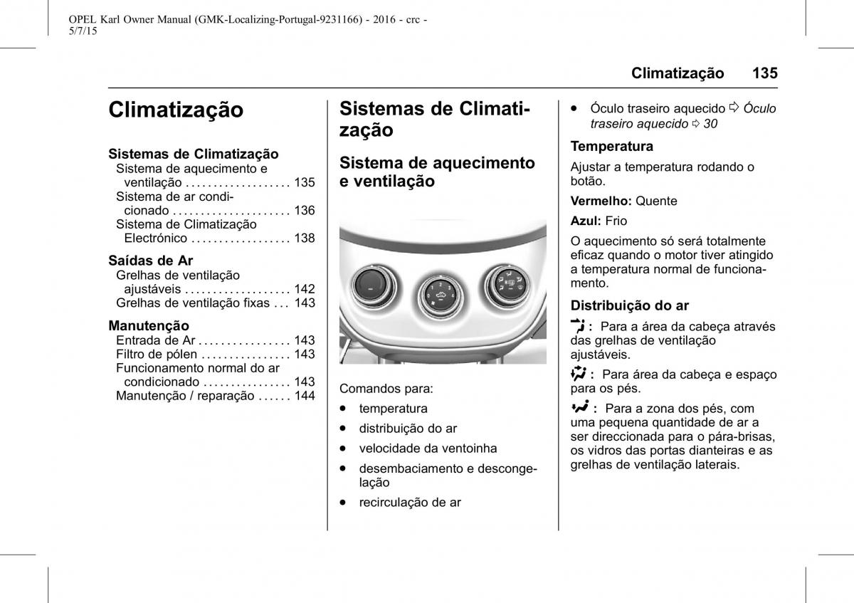 Opel Karl manual del propietario / page 136