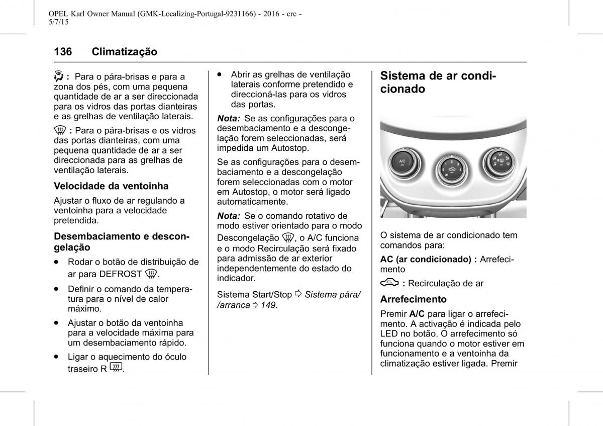 Opel Karl manual del propietario / page 137