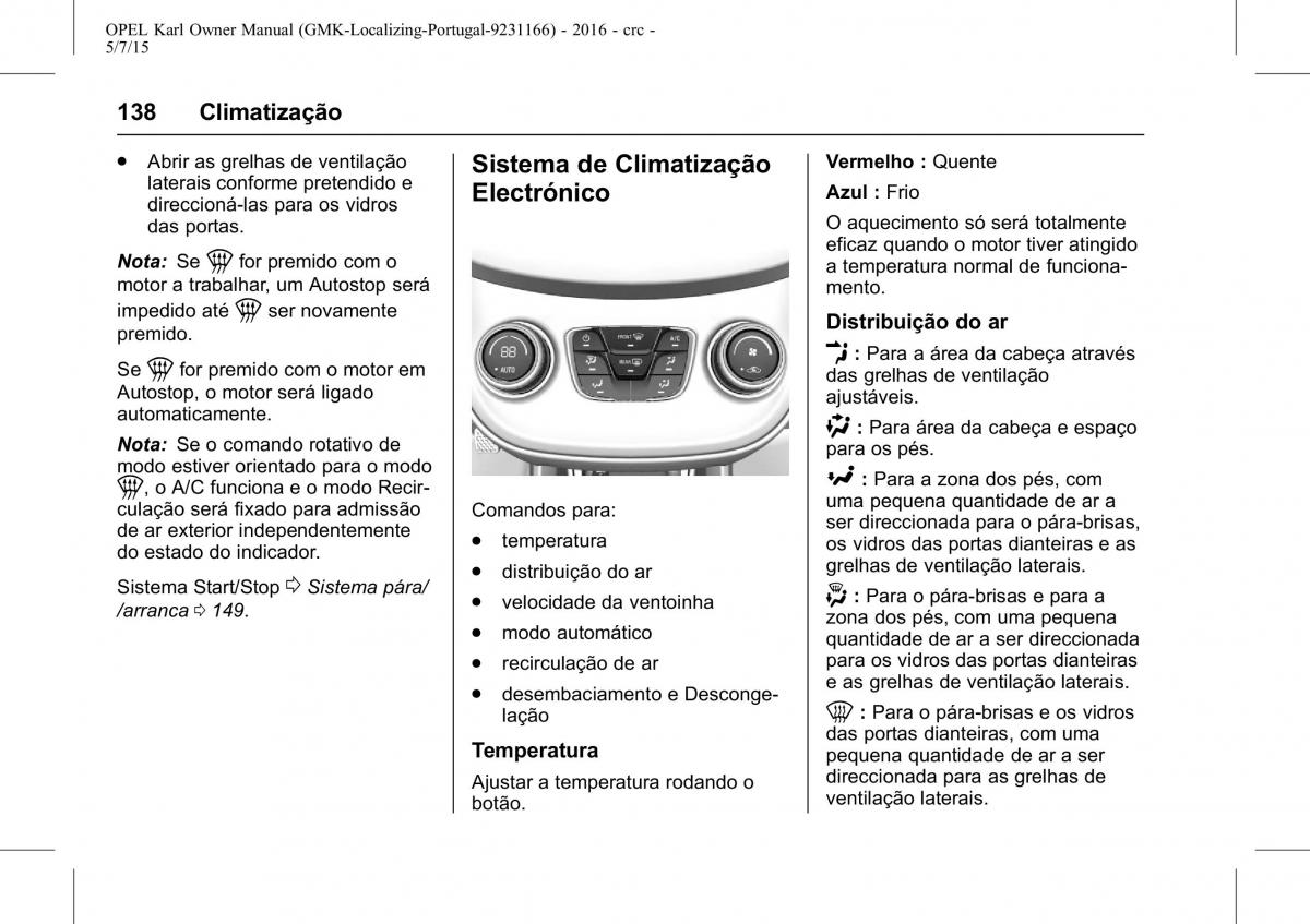 Opel Karl manual del propietario / page 139