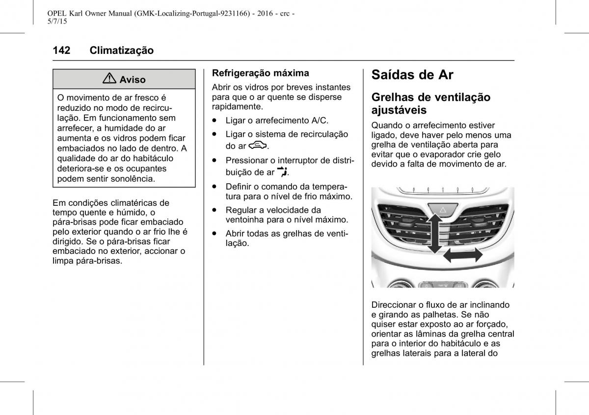 Opel Karl manual del propietario / page 143