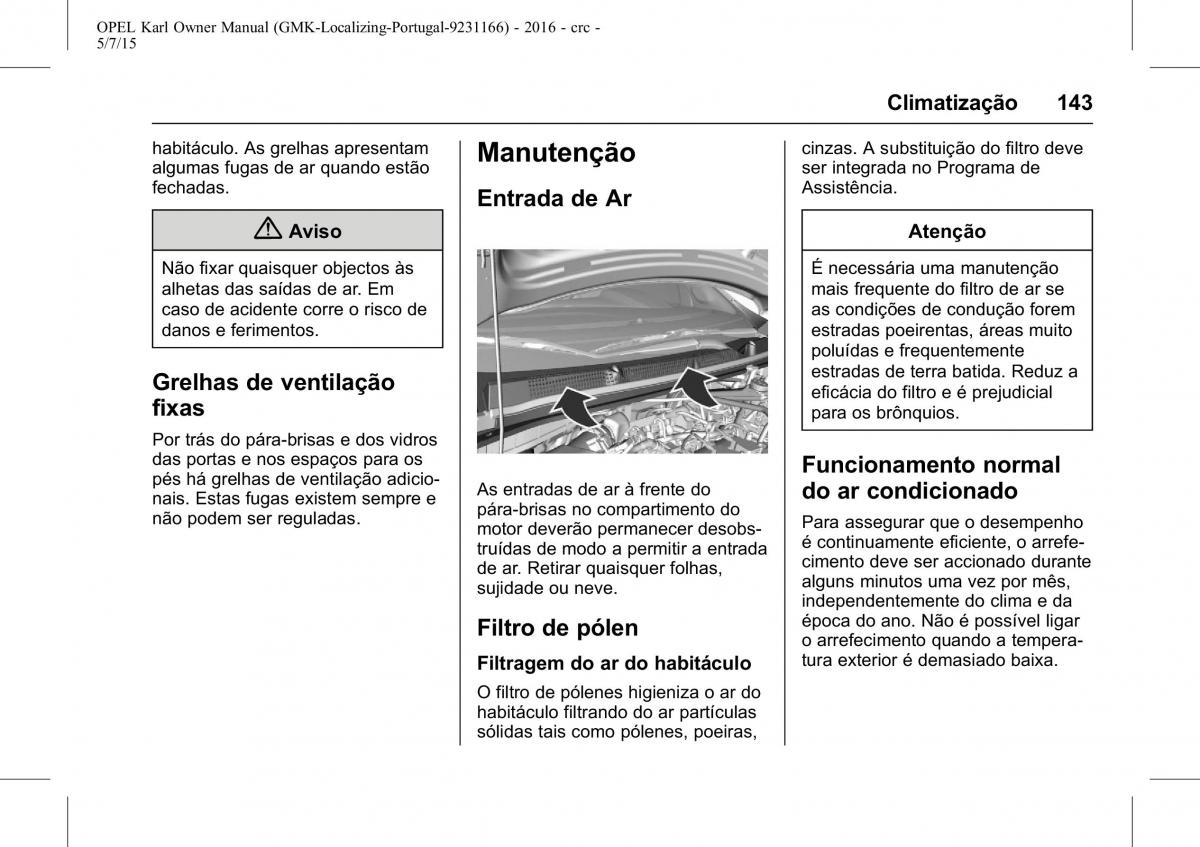 Opel Karl manual del propietario / page 144