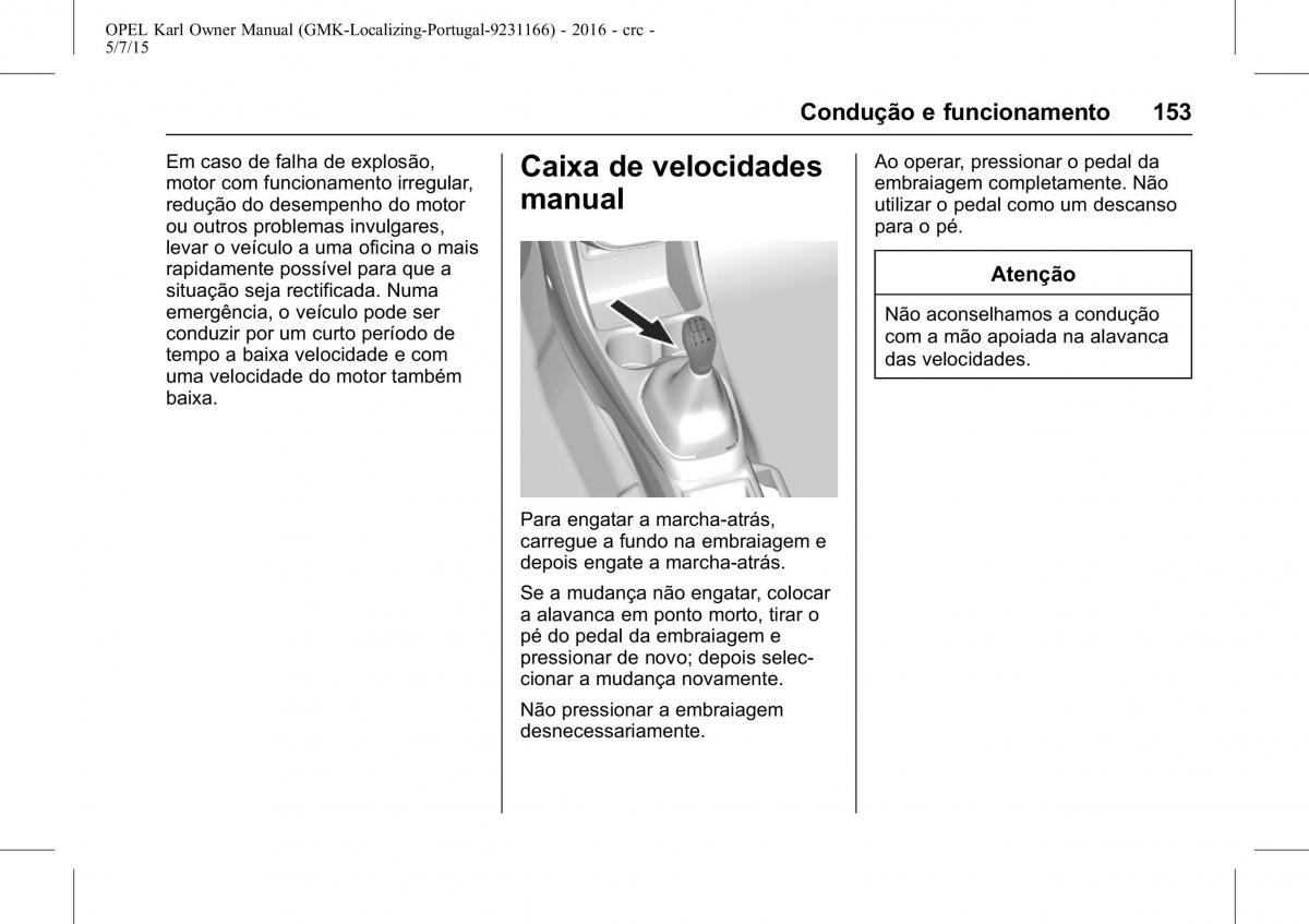 Opel Karl manual del propietario / page 154