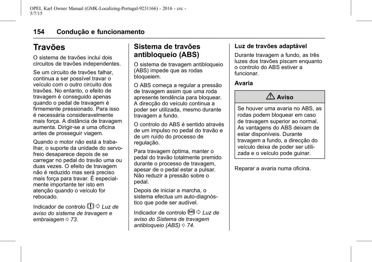 Opel Karl manual del propietario / page 155