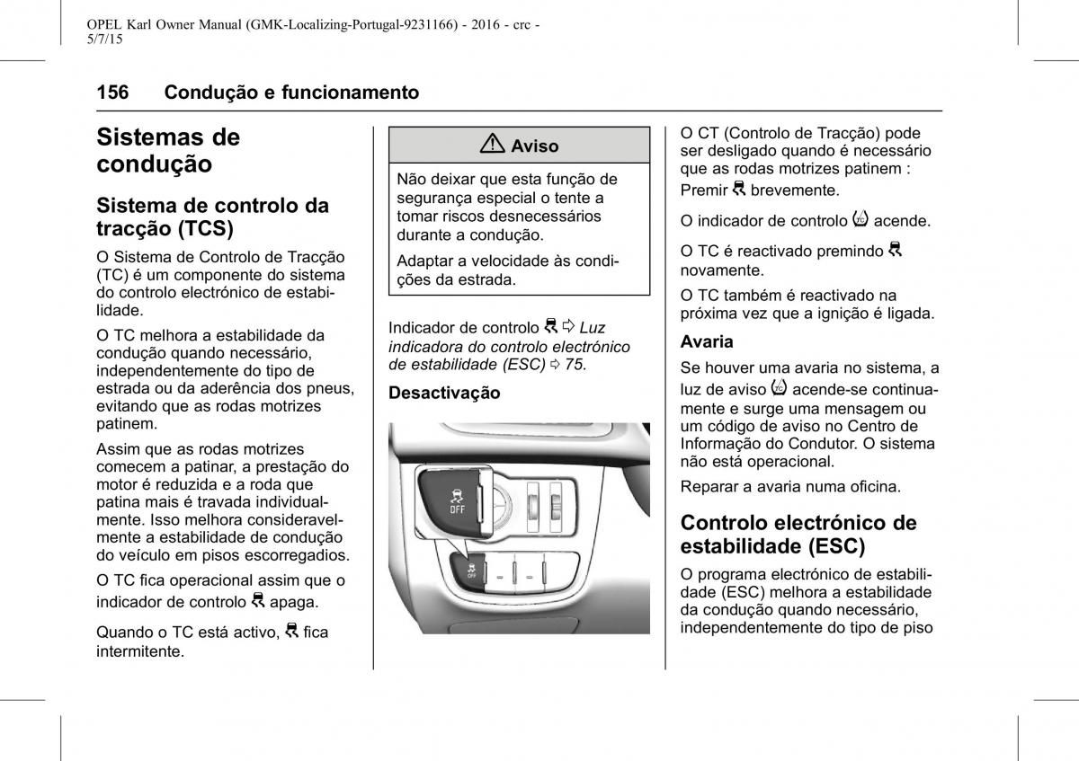 Opel Karl manual del propietario / page 157