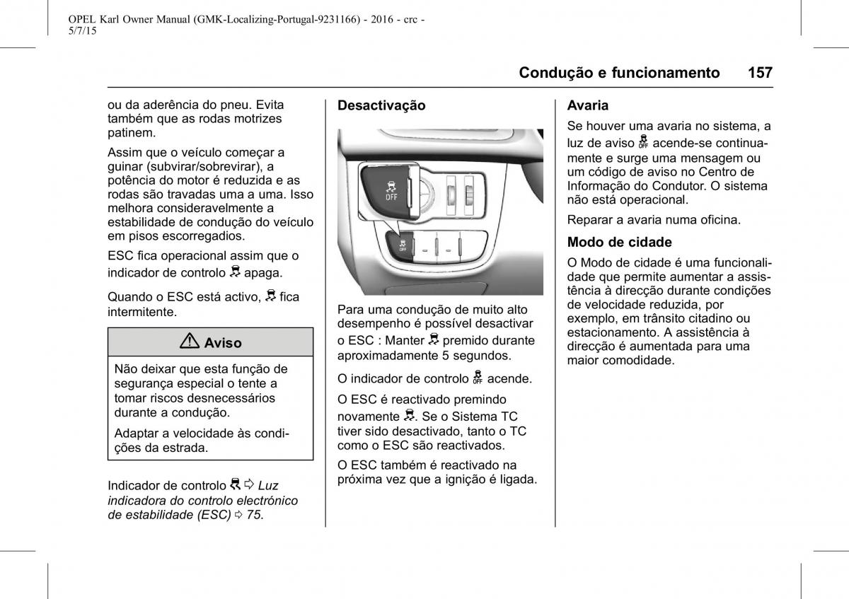 Opel Karl manual del propietario / page 158