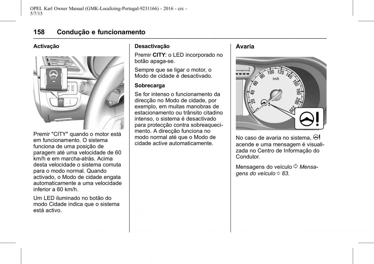 Opel Karl manual del propietario / page 159