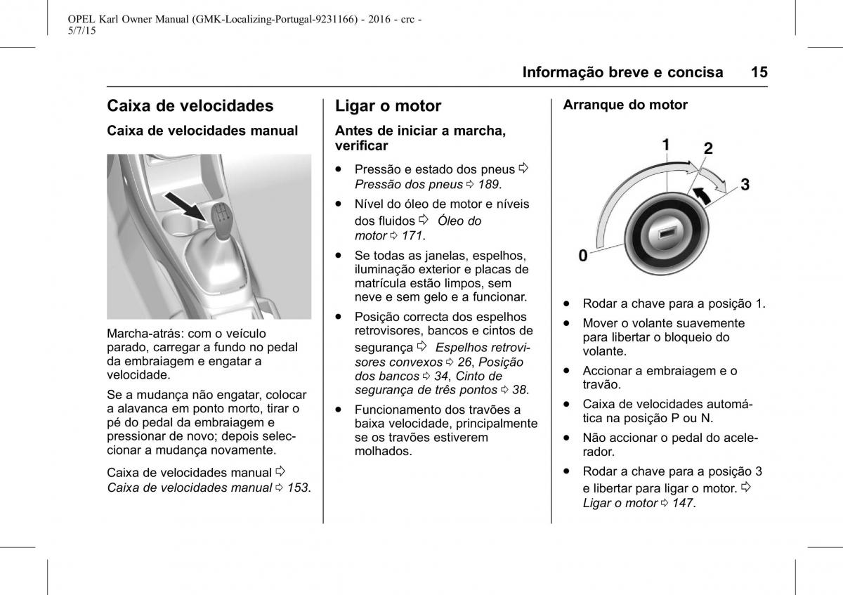 Opel Karl manual del propietario / page 16