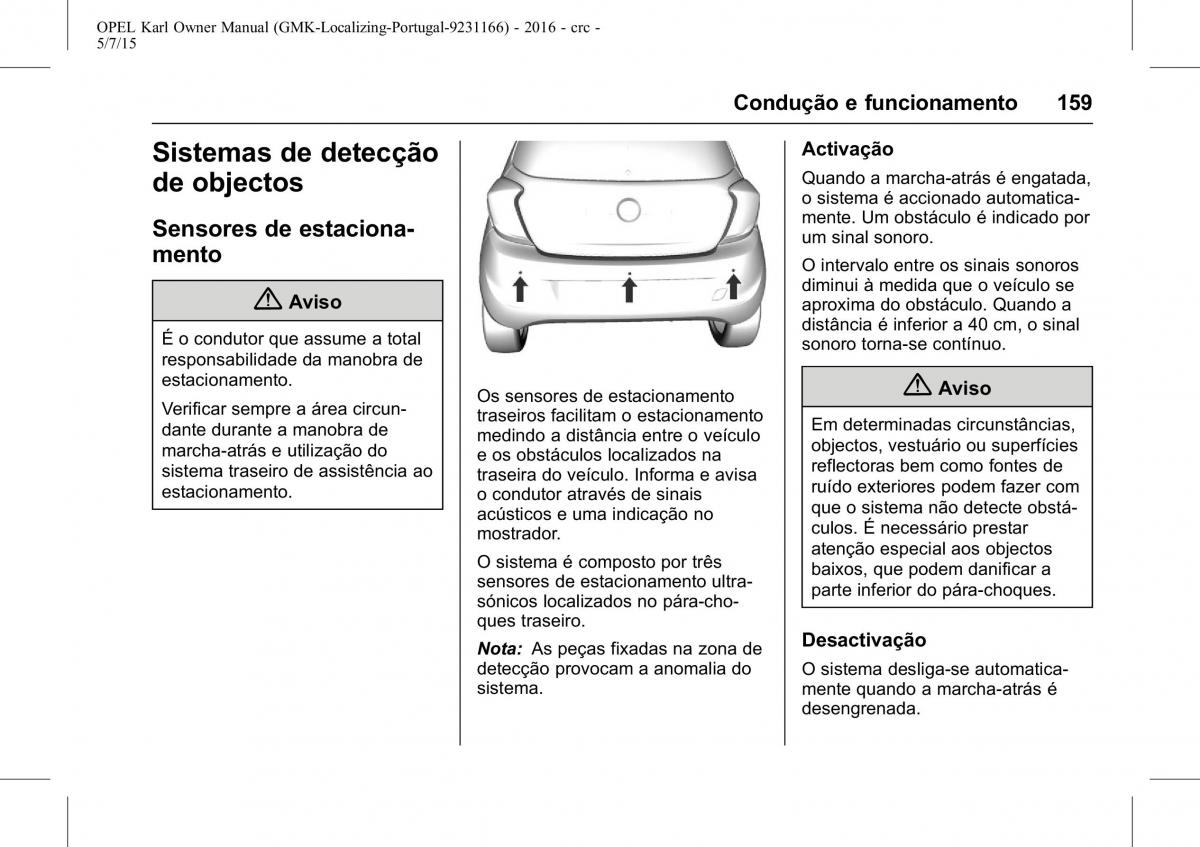 Opel Karl manual del propietario / page 160