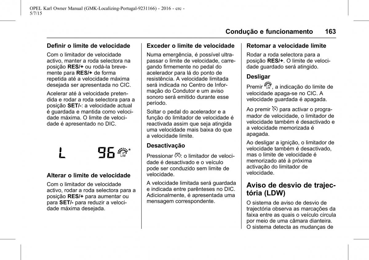 Opel Karl manual del propietario / page 164