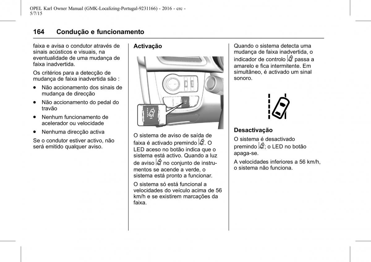 Opel Karl manual del propietario / page 165