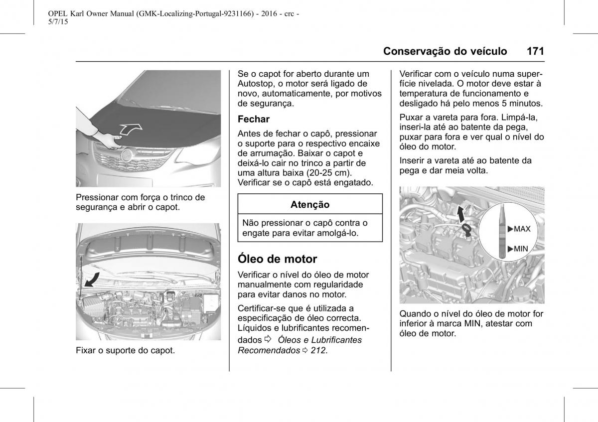 Opel Karl manual del propietario / page 172