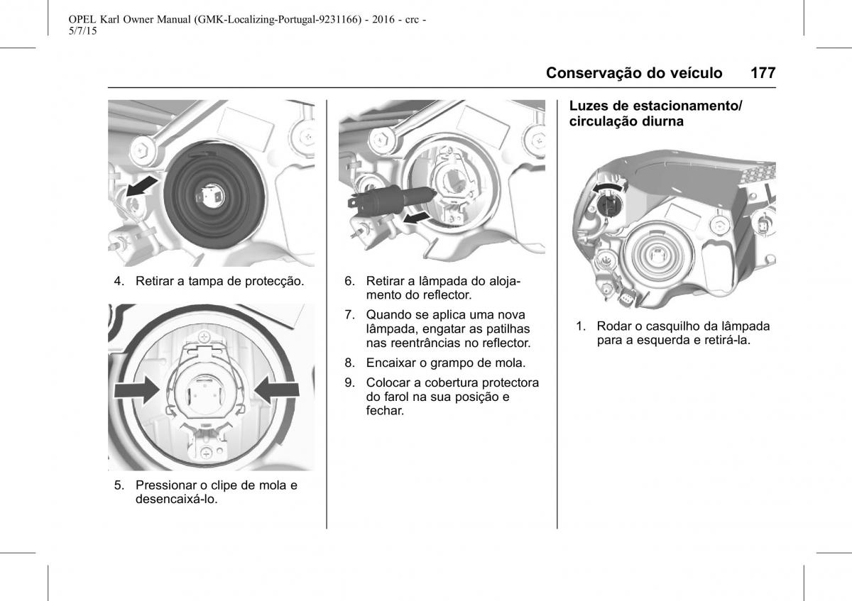 Opel Karl manual del propietario / page 178