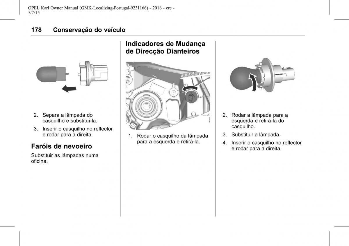 Opel Karl manual del propietario / page 179