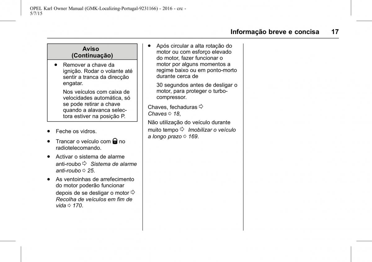 Opel Karl manual del propietario / page 18