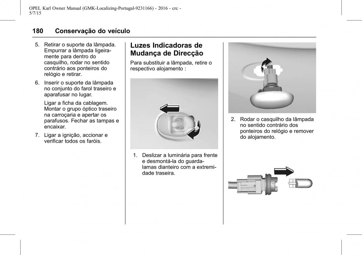 Opel Karl manual del propietario / page 181