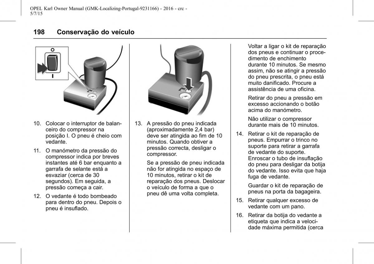 Opel Karl manual del propietario / page 199