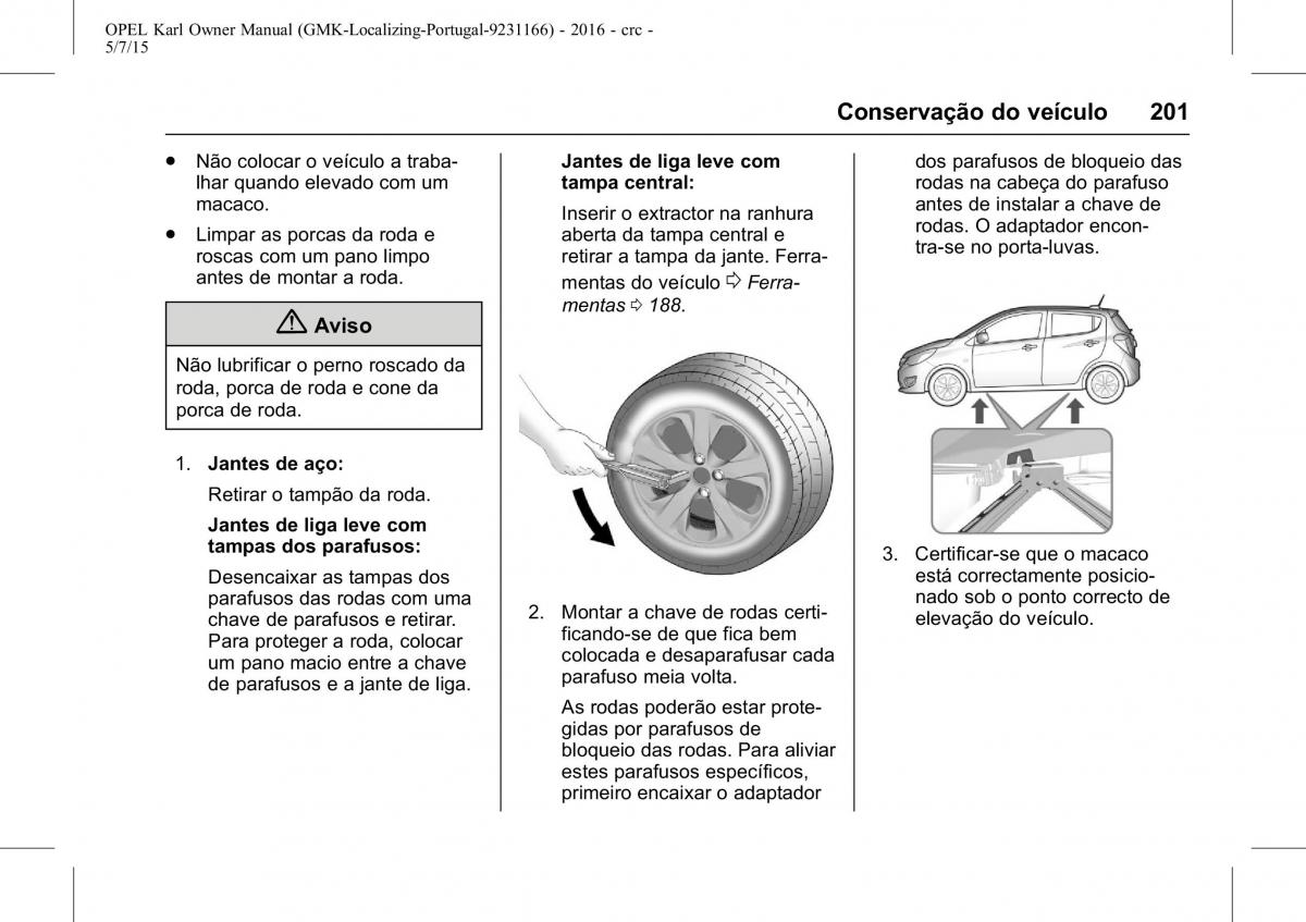 Opel Karl manual del propietario / page 202