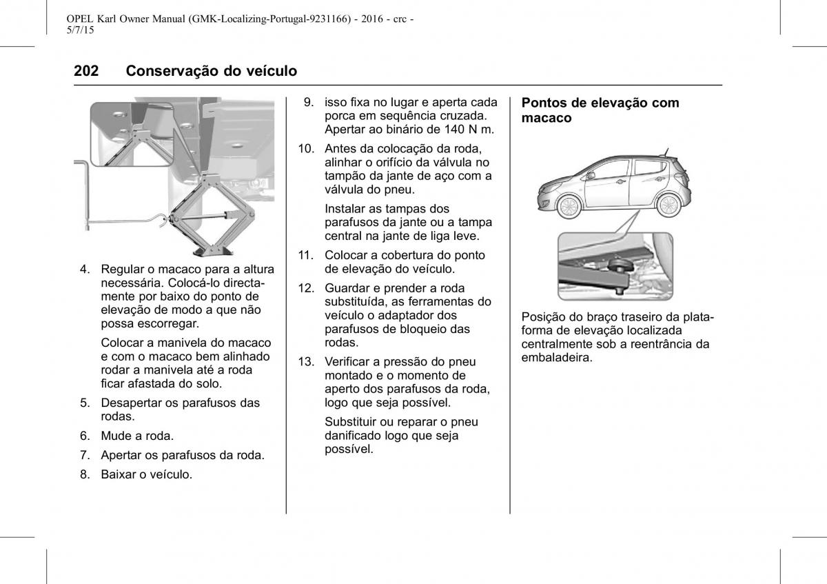 Opel Karl manual del propietario / page 203