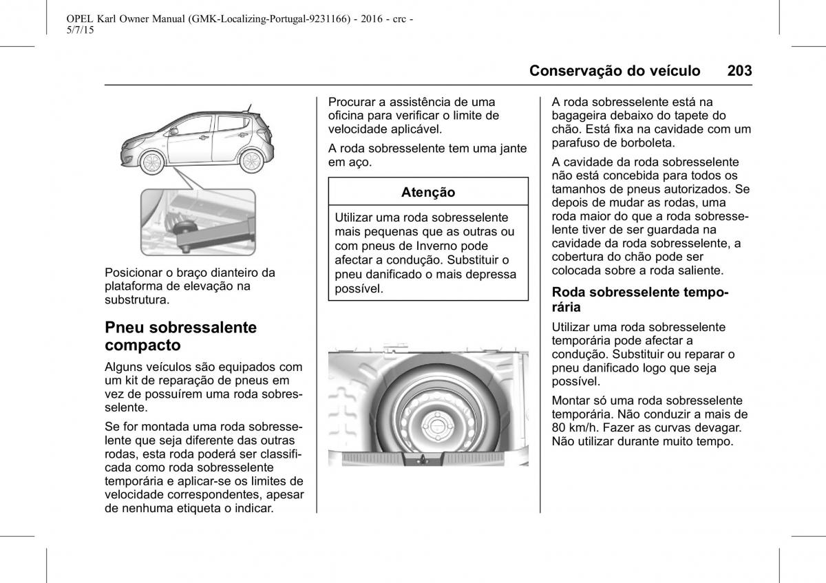 Opel Karl manual del propietario / page 204