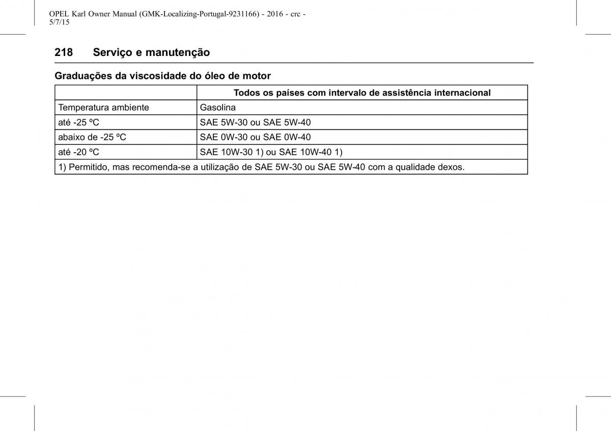 Opel Karl manual del propietario / page 219