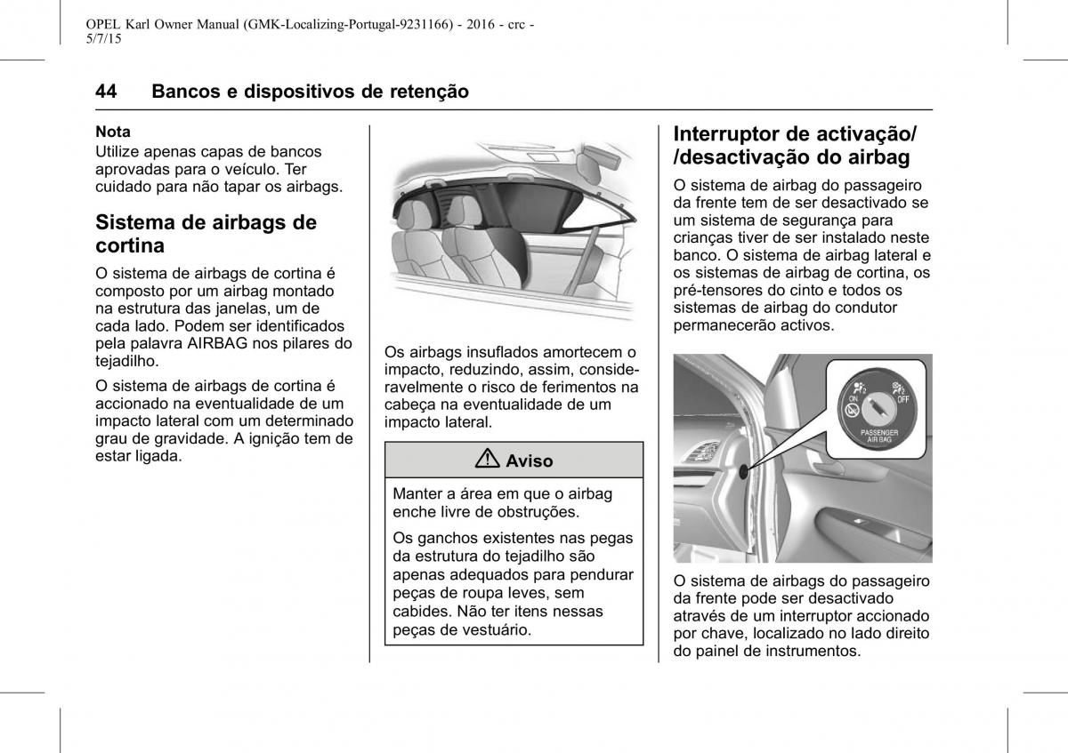 Opel Karl manual del propietario / page 45