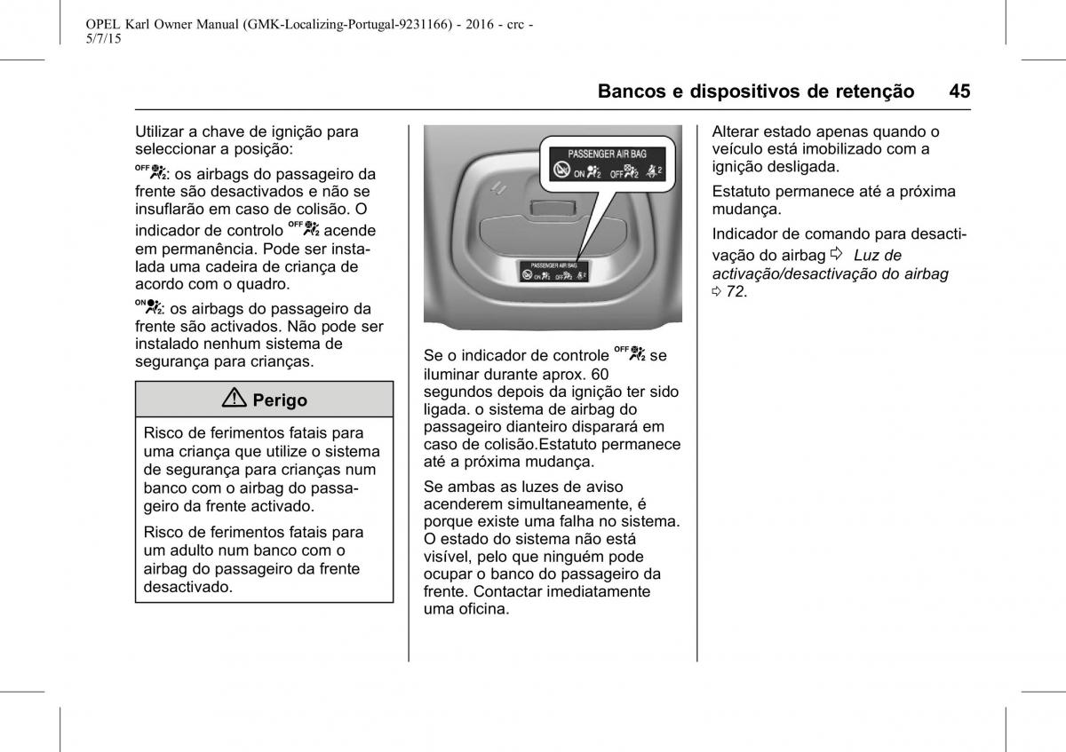 Opel Karl manual del propietario / page 46