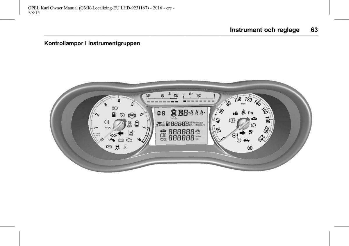 Opel Karl instruktionsbok / page 64