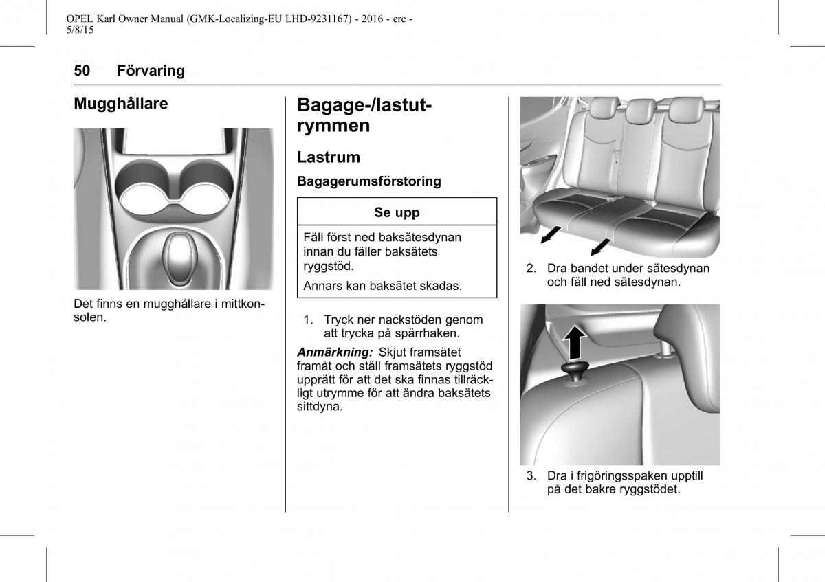 Opel Karl instruktionsbok / page 51