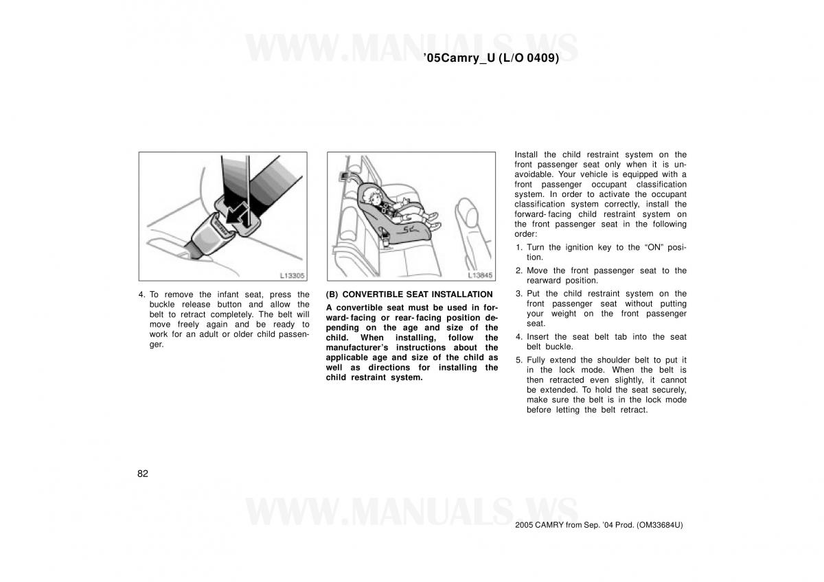 Toyota Camry VI 6 owners manual / page 82